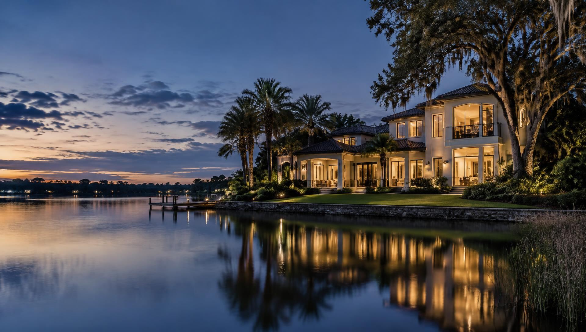 Representative central Florida lake at golden hour